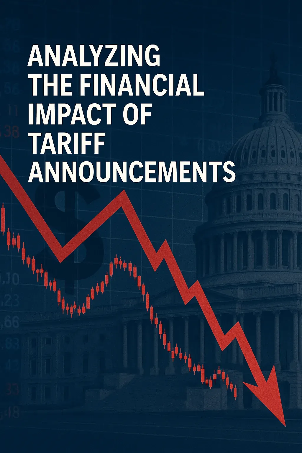 Gráfica descendente sobre el impacto financiero de los anuncios arancelarios